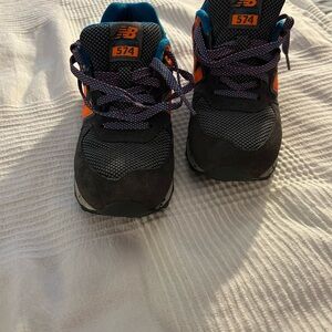 New Balance Kids' Black and Orange Sneakers